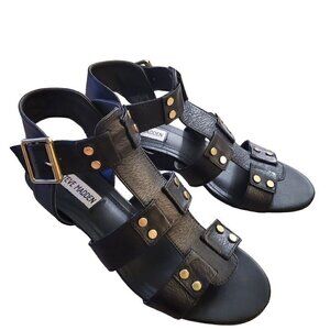Steve Madden Abrams Black Wedge Sandals, Woman's Black Sandals